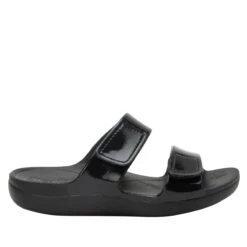 Orbyt Black Gloss Sandal -Shoes Shop ORB 7441 S2